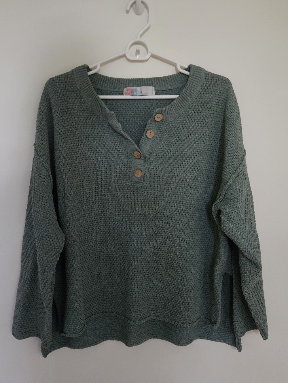 Free People Beach Hailee Sweater Set Women's XS Green Knit Lounge Top Pants - Picture 3 of 11